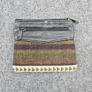 Vive Bien Coin Purse Multicolor Leather Wallet Woven Boho Boho Artisan Earthy